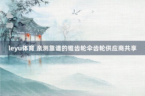 leyu体育 亲测靠谱的锥齿轮伞齿轮供应商共享