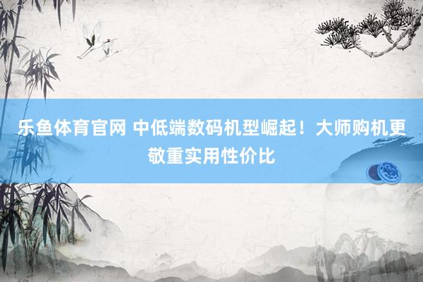 乐鱼体育官网 中低端数码机型崛起！大师购机更敬重实用性价比