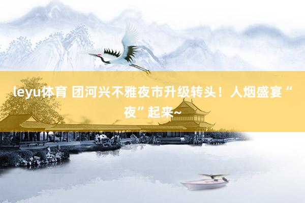 leyu体育 团河兴不雅夜市升级转头！人烟盛宴“夜”起来~