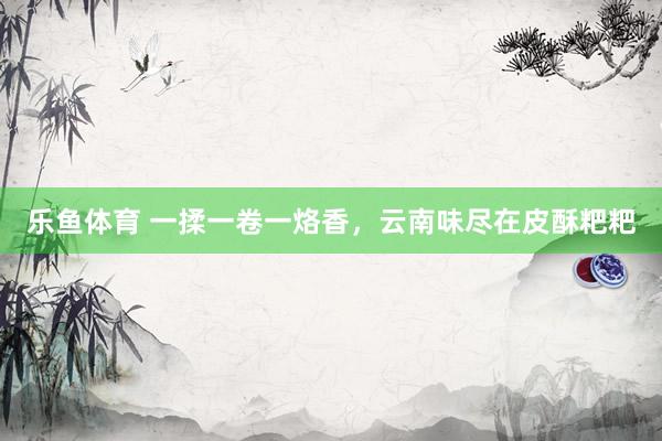 乐鱼体育 一揉一卷一烙香，云南味尽在皮酥粑粑