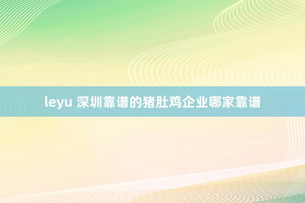 leyu 深圳靠谱的猪肚鸡企业哪家靠谱