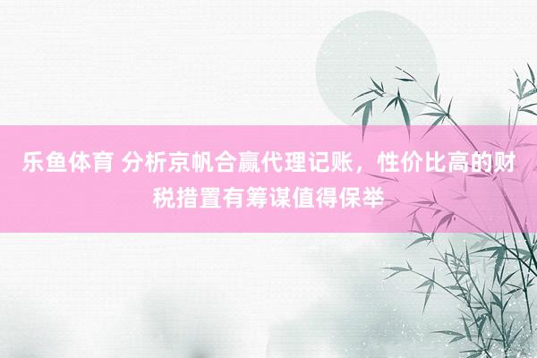 乐鱼体育 分析京帆合赢代理记账，性价比高的财税措置有筹谋值得保举